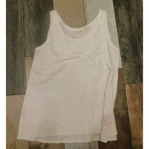 Eileen Fischer Relaxed Layering Scoop Neck Slub Tank Top White Size Small